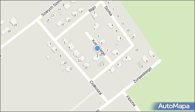 Mielec, Koryckiego, 2, mapa Mielca