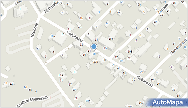 Mielec, Kościuszki Tadeusza, gen., 18, mapa Mielca