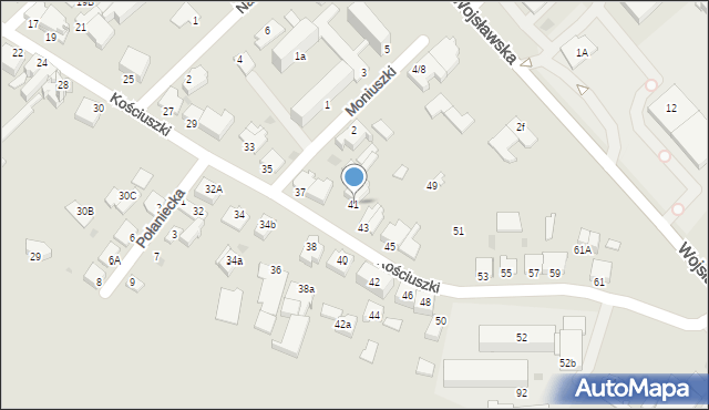 Mielec, Kościuszki Tadeusza, gen., 41, mapa Mielca