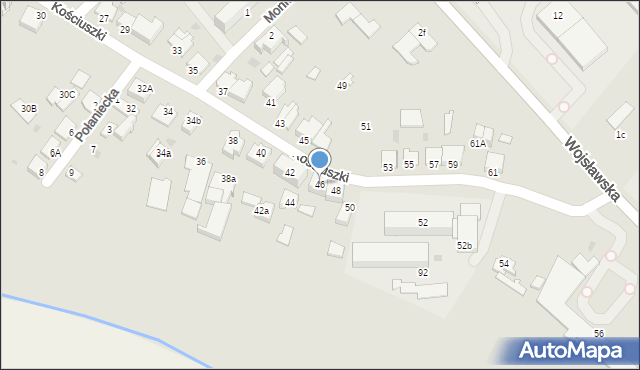 Mielec, Kościuszki Tadeusza, gen., 46, mapa Mielca