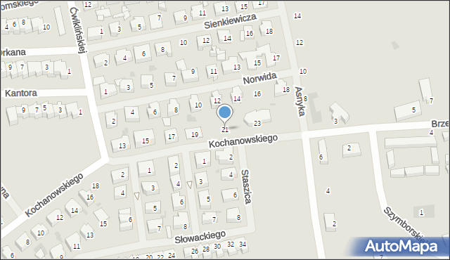 Mielno, Kochanowskiego Jana, 21, mapa Mielno