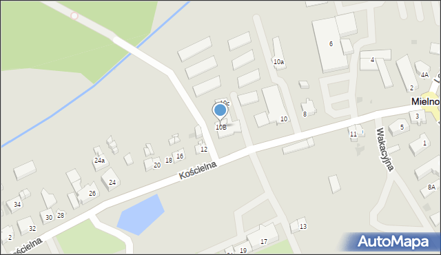 Mielno, Kościelna, 10B, mapa Mielno