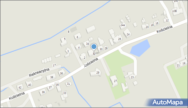 Mielno, Kościelna, 32, mapa Mielno