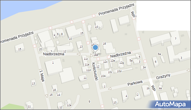 Mielno, Kościuszki Tadeusza, gen., 14a, mapa Mielno