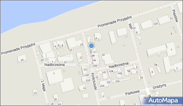 Mielno, Kościuszki Tadeusza, gen., 14f, mapa Mielno