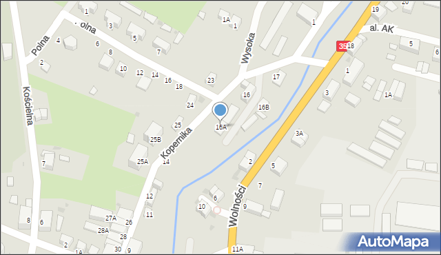 Mieroszów, Kopernika Mikołaja, 16A, mapa Mieroszów