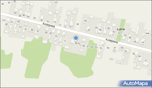 Mierzęcice, Kolejowa, 73, mapa Mierzęcice