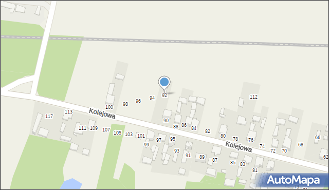 Mierzęcice, Kolejowa, 92, mapa Mierzęcice