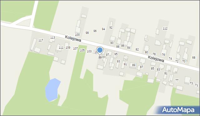 Mierzęcice, Kolejowa, 99, mapa Mierzęcice