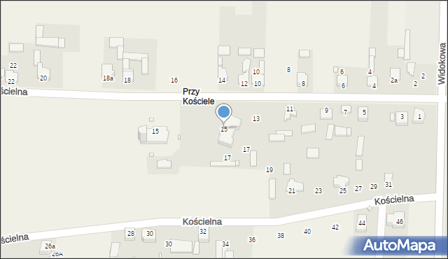 Mierzęcice, Kościelna, 15, mapa Mierzęcice