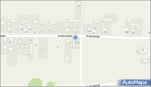 Mierzęcice, Kościuszki Tadeusza, gen., 1, mapa Mierzęcice