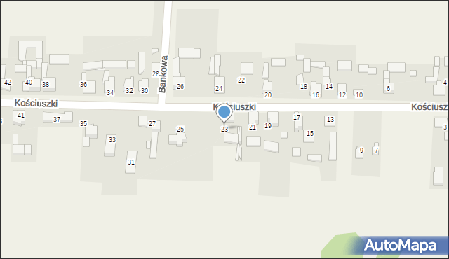 Mierzęcice, Kościuszki Tadeusza, gen., 23, mapa Mierzęcice