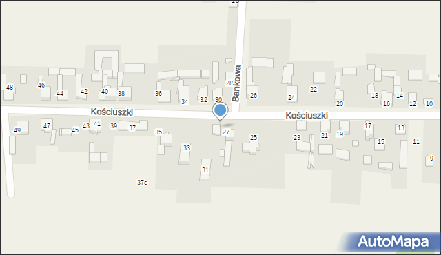 Mierzęcice, Kościuszki Tadeusza, gen., 29, mapa Mierzęcice