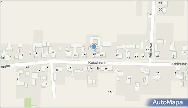 Mierzęcice, Kościuszki Tadeusza, gen., 40, mapa Mierzęcice