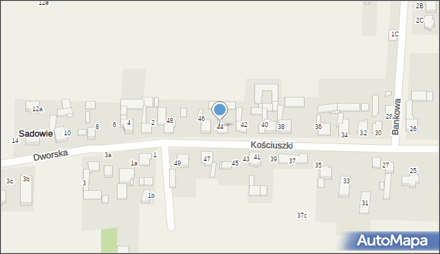 Mierzęcice, Kościuszki Tadeusza, gen., 44, mapa Mierzęcice