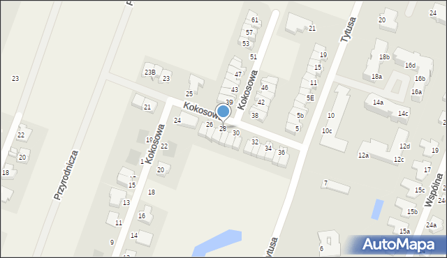 Mierzyn, Kokosowa, 28, mapa Mierzyn