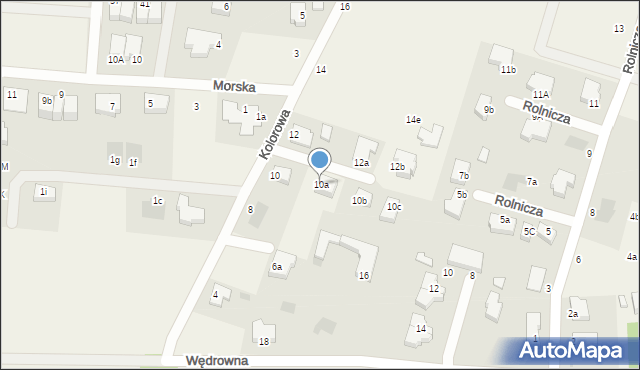 Mierzyn, Kolorowa, 10a, mapa Mierzyn