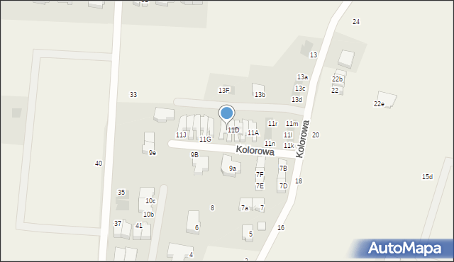 Mierzyn, Kolorowa, 11E, mapa Mierzyn