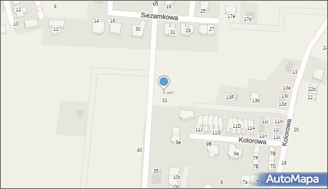 Mierzyn, Kolorowa, 13r, mapa Mierzyn