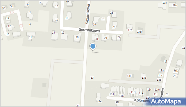 Mierzyn, Kolorowa, 13t, mapa Mierzyn