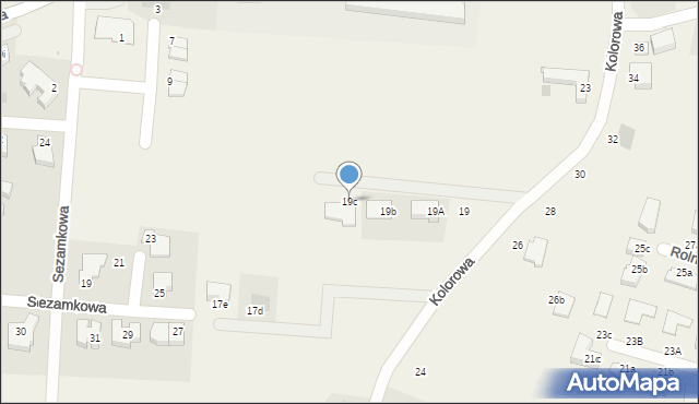 Mierzyn, Kolorowa, 19c, mapa Mierzyn