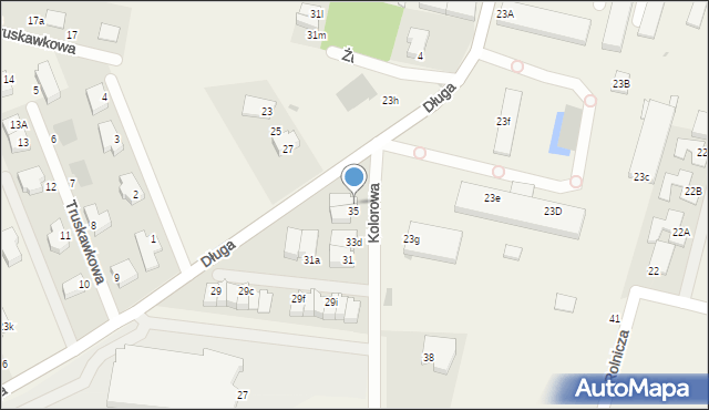 Mierzyn, Kolorowa, 37, mapa Mierzyn