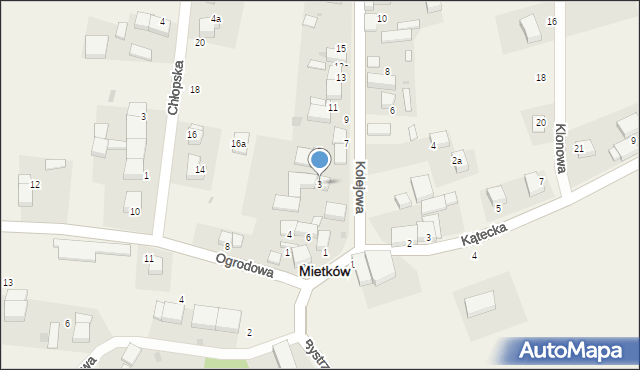 Mietków, Kolejowa, 3, mapa Mietków