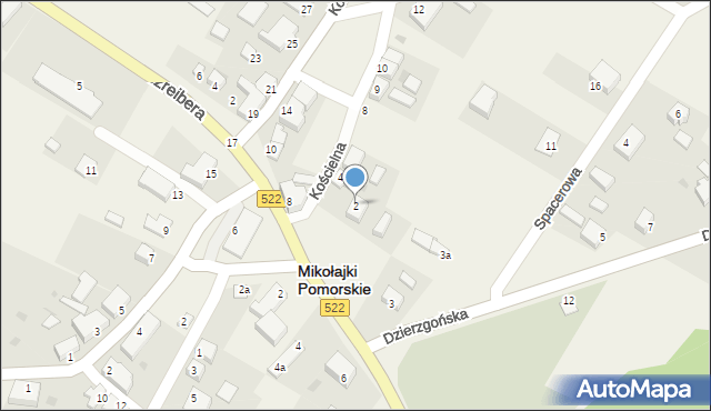 Mikołajki Pomorskie, Kościelna, 2, mapa Mikołajki Pomorskie