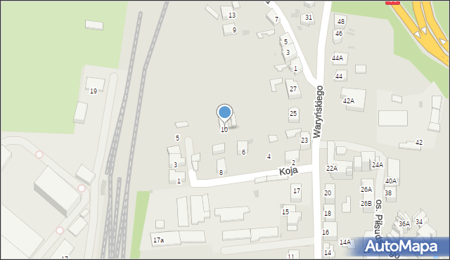 Mikołów, Koja Jana, 10, mapa Mikołów