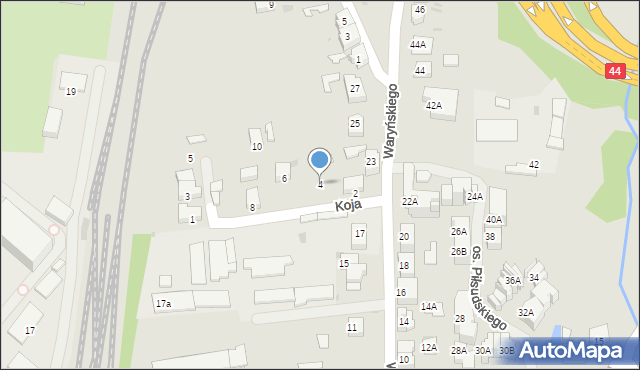 Mikołów, Koja Jana, 4, mapa Mikołów