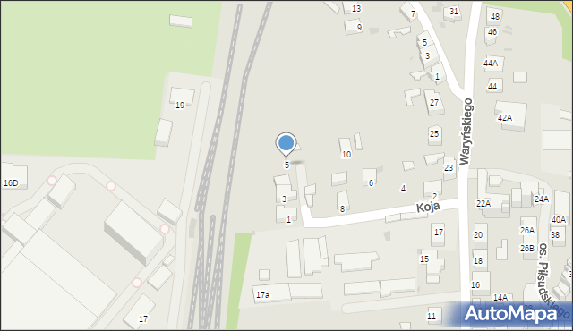 Mikołów, Koja Jana, 5, mapa Mikołów