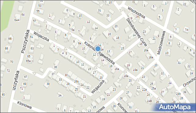Mikołów, Kolonia Wojewódzka, 12a, mapa Mikołów