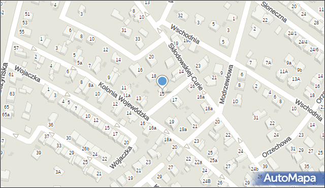 Mikołów, Kolonia Wojewódzka, 15, mapa Mikołów