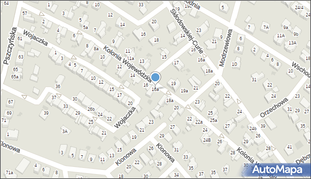 Mikołów, Kolonia Wojewódzka, 16a, mapa Mikołów