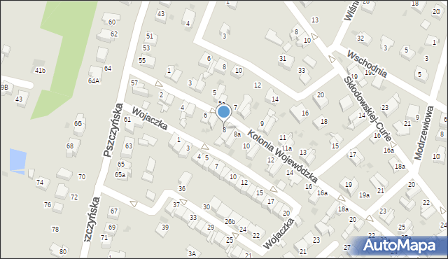 Mikołów, Kolonia Wojewódzka, 8, mapa Mikołów
