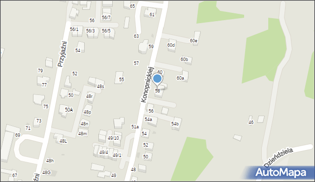 Mikołów, Konopnickiej Marii, 58, mapa Mikołów