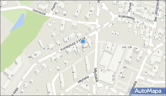 Mikołów, Konstytucji 3 Maja, 5A, mapa Mikołów