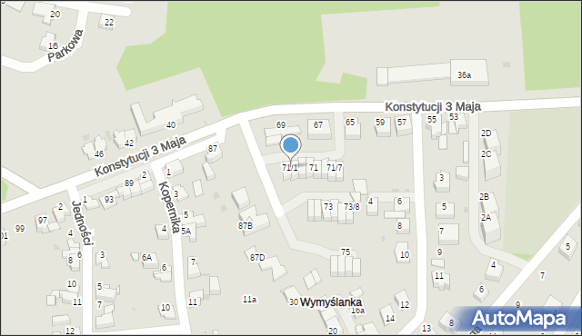 Mikołów, Konstytucji 3 Maja, 71/1, mapa Mikołów