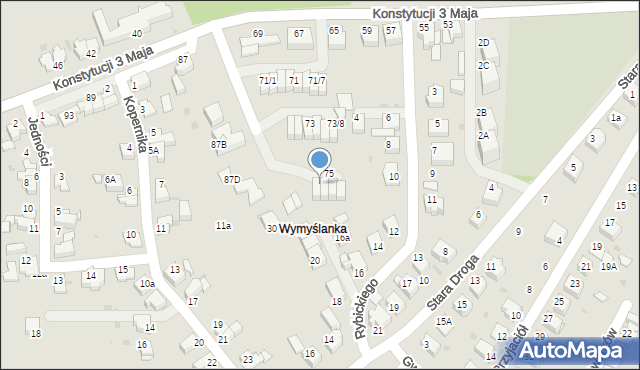 Mikołów, Konstytucji 3 Maja, 75/1, mapa Mikołów