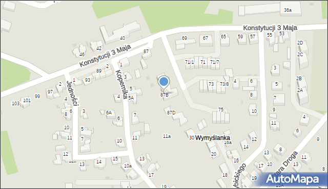 Mikołów, Konstytucji 3 Maja, 87B, mapa Mikołów