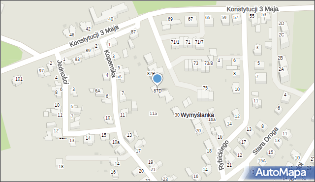 Mikołów, Konstytucji 3 Maja, 87D, mapa Mikołów