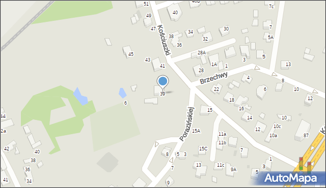 Mikołów, Kościuszki Tadeusza, gen., 39, mapa Mikołów