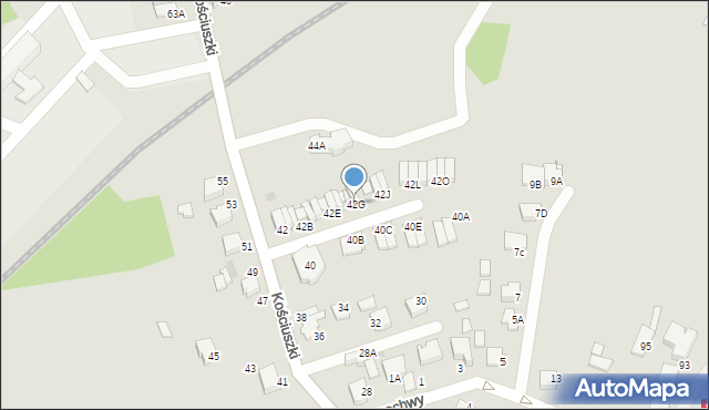 Mikołów, Kościuszki Tadeusza, gen., 42G, mapa Mikołów