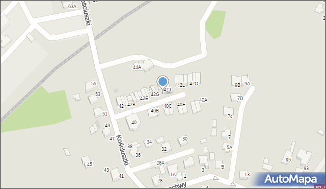 Mikołów, Kościuszki Tadeusza, gen., 42H, mapa Mikołów