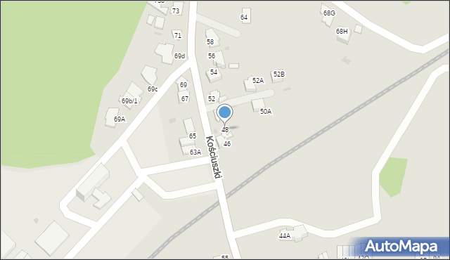 Mikołów, Kościuszki Tadeusza, gen., 48, mapa Mikołów