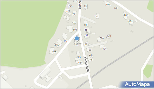 Mikołów, Kościuszki Tadeusza, gen., 67, mapa Mikołów