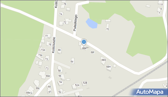 Mikołów, Kościuszki Tadeusza, gen., 68A, mapa Mikołów