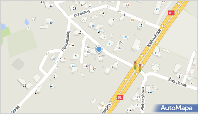 Mikołów, Kościuszki Tadeusza, gen., 7, mapa Mikołów