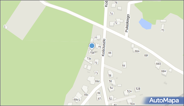 Mikołów, Kościuszki Tadeusza, gen., 73A, mapa Mikołów