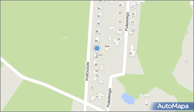 Mikołów, Kościuszki Tadeusza, gen., 82, mapa Mikołów